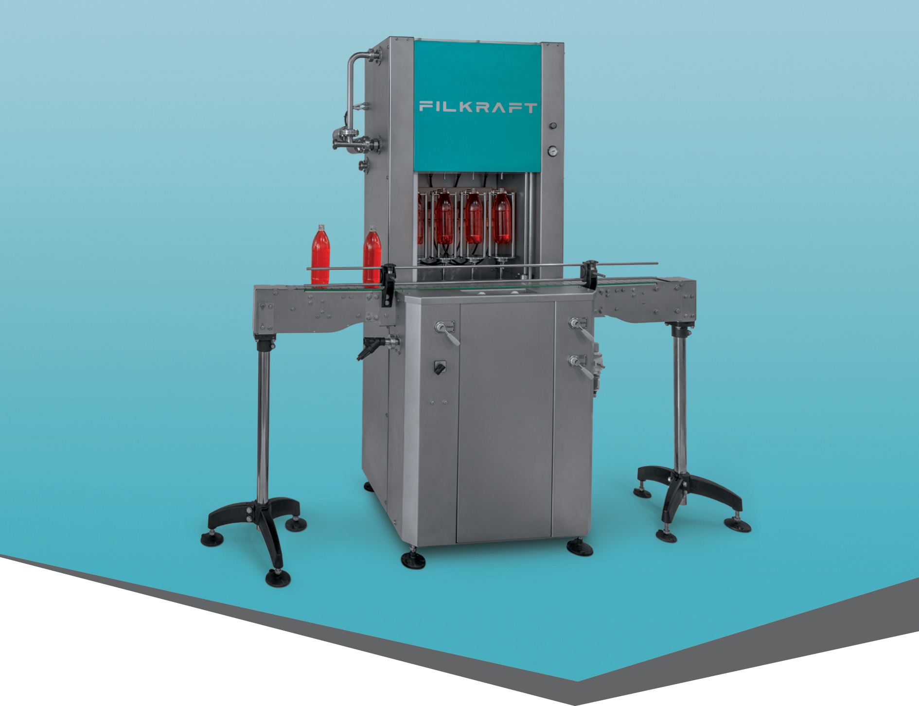 SemiAutomatic Linear Carbonated Drinks Filling Machine